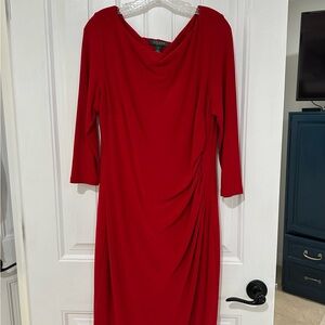Elegant Red Ralph Lauren Draped Dress